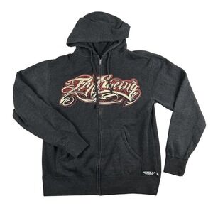 Fly Racing Hoodie‎ Mens Large Full Zip Graphic Motocross Racing Sweatshirt